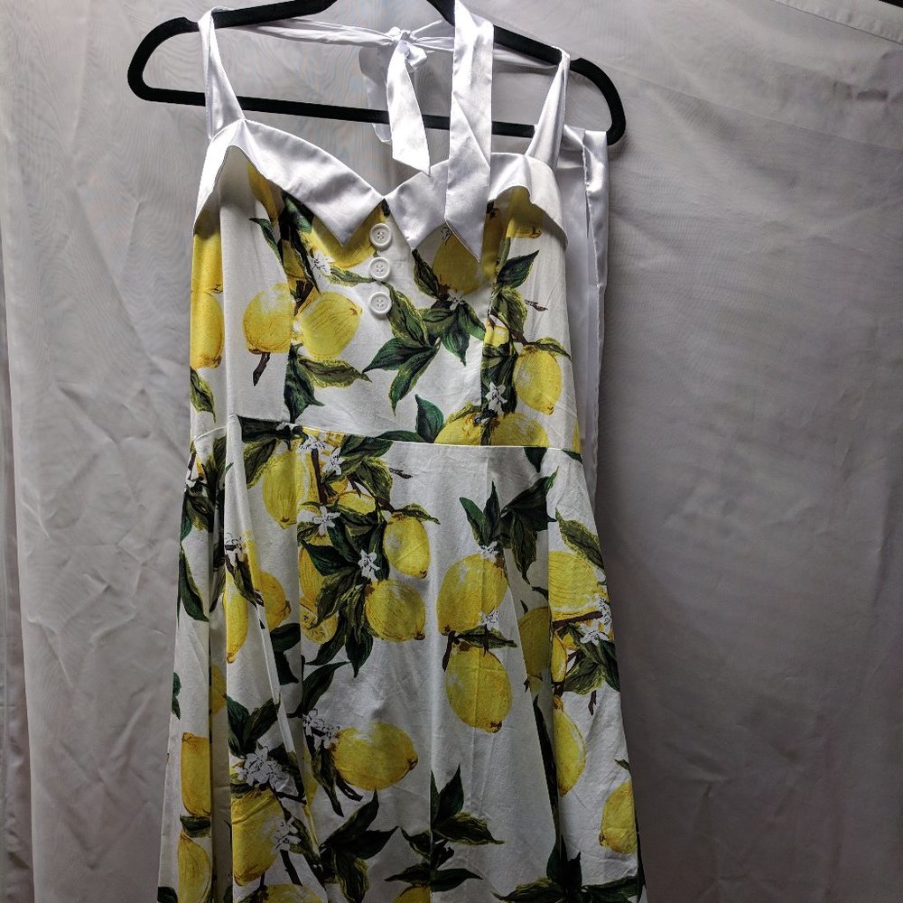 Lemon Print Swing Dress
